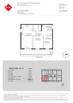 Mieszkanie, 57,59 m², 3 pokoje, piętro 2, oferta nr B4-16