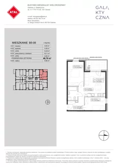 Mieszkanie, 48,79 m², 3 pokoje, piętro 1, oferta nr B5-08