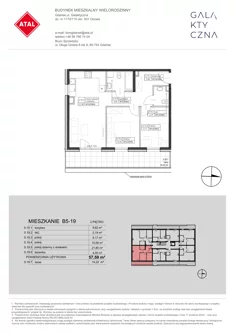 Mieszkanie, 57,59 m², 3 pokoje, piętro 2, oferta nr B5-19