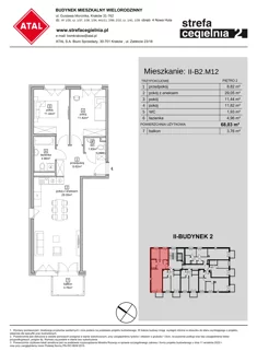 Mieszkanie, 68,03 m², 3 pokoje, piętro 2, oferta nr II-B2.M12