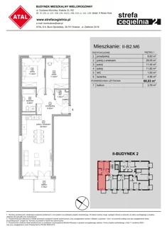 Mieszkanie, 68,03 m², 3 pokoje, piętro 1, oferta nr II-B2.M6