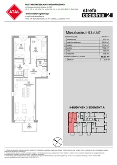 Mieszkanie, 68,03 m², 3 pokoje, piętro 1, oferta nr II-B3.A.M7