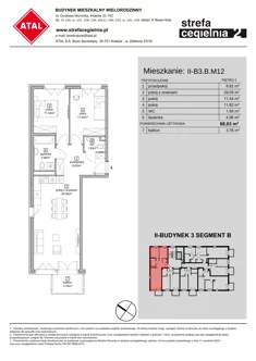 Mieszkanie, 68,03 m², 3 pokoje, piętro 2, oferta nr II-B3.B.M12