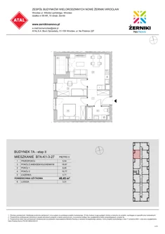 Mieszkanie, 48,45 m², 3 pokoje, piętro 3, oferta nr B7A-K1-3-27