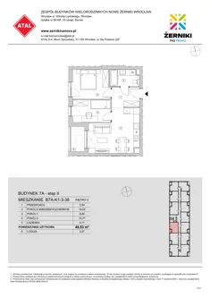 Mieszkanie, 48,53 m², 3 pokoje, piętro 3, oferta nr B7A-K1-3-38