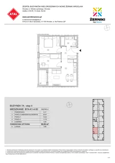 Mieszkanie, 53,53 m², 3 pokoje, piętro 4, oferta nr B7A-K1-4-50