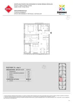 Mieszkanie, 49,52 m², 3 pokoje, piętro 4, oferta nr B7A-K1-4-51