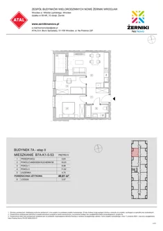 Mieszkanie, 49,81 m², 3 pokoje, piętro 5, oferta nr B7A-K1-5-53