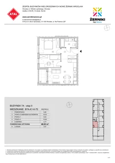 Mieszkanie, 49,52 m², 3 pokoje, piętro 6, oferta nr B7A-K1-6-75