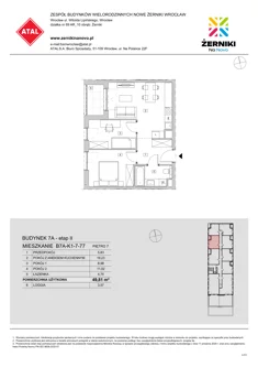 Mieszkanie, 49,81 m², 3 pokoje, piętro 7, oferta nr B7A-K1-7-77