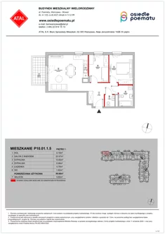 Mieszkanie, 56,68 m², 3 pokoje, piętro 1, oferta nr P10.01.1.5