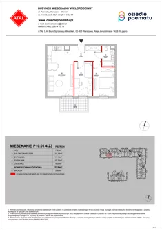 Mieszkanie, 53,99 m², 3 pokoje, piętro 4, oferta nr P10.01.4.23