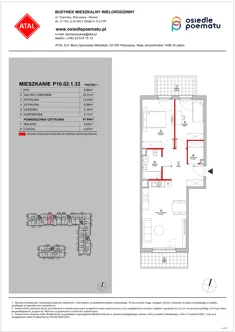 Mieszkanie, 61,84 m², 3 pokoje, piętro 1, oferta nr P10.02.1.33