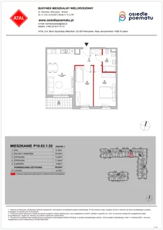 Mieszkanie, 56,95 m², 3 pokoje, piętro 1, oferta nr P10.03.1.52