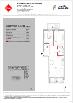 Mieszkanie, 63,54 m², 3 pokoje, piętro 1, oferta nr P10.03.1.53