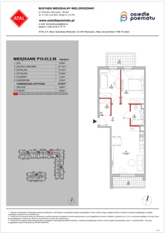 Mieszkanie, 63,54 m², 3 pokoje, piętro 2, oferta nr P10.03.2.56