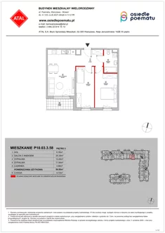 Mieszkanie, 56,95 m², 3 pokoje, piętro 3, oferta nr P10.03.3.58