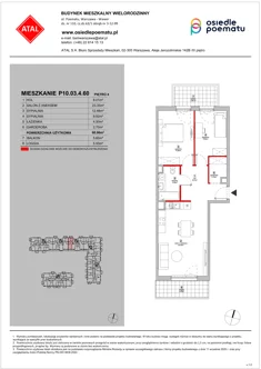 Mieszkanie, 60,96 m², 3 pokoje, piętro 4, oferta nr P10.03.4.60