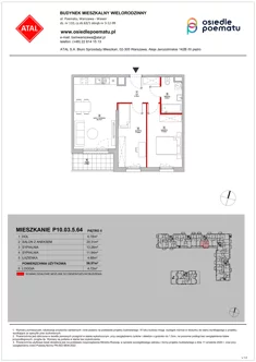 Mieszkanie, 56,97 m², 3 pokoje, piętro 5, oferta nr P10.03.5.64