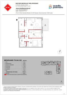 Mieszkanie, 59,67 m², 3 pokoje, piętro 5, oferta nr P10.04.5.92