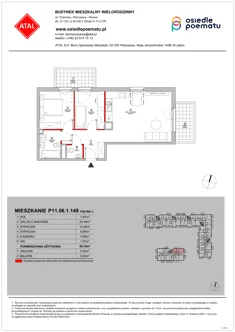 Mieszkanie, 58,76 m², 3 pokoje, piętro 1, oferta nr P11.06.1.149