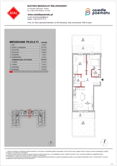 Mieszkanie, 63,47 m², 3 pokoje, parter, oferta nr P9.03.0.73