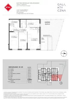 Mieszkanie, 73,08 m², 4 pokoje, parter, oferta nr B1-05