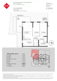 Mieszkanie, 73,08 m², 4 pokoje, parter, oferta nr B2-03