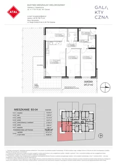 Mieszkanie, 72,83 m², 4 pokoje, parter, oferta nr B3-04