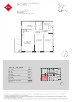 Mieszkanie, 72,83 m², 4 pokoje, piętro 1, oferta nr B3-09