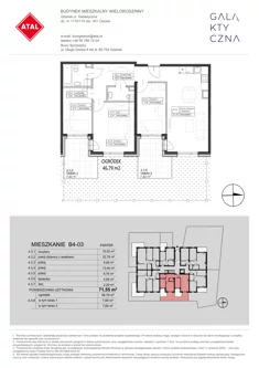 Mieszkanie, 71,55 m², 4 pokoje, parter, oferta nr B4-03