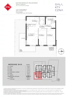 Mieszkanie, 73,08 m², 4 pokoje, parter, oferta nr B4-04