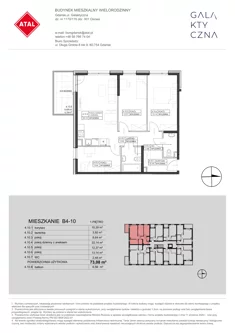 Mieszkanie, 73,08 m², 4 pokoje, piętro 1, oferta nr B4-10