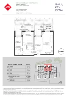 Mieszkanie, 71,55 m², 4 pokoje, parter, oferta nr B6-04