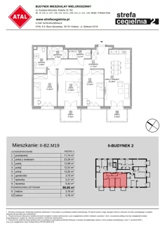 Mieszkanie, 86,66 m², 4 pokoje, piętro 3, oferta nr II-B2.M19