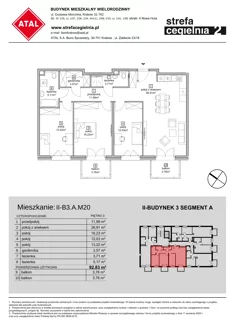 Mieszkanie, 92,83 m², 4 pokoje, piętro 3, oferta nr II-B3.A.M20