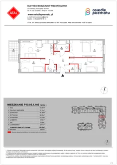 Mieszkanie, 80,28 m², 4 pokoje, piętro 1, oferta nr P10.05.1.103