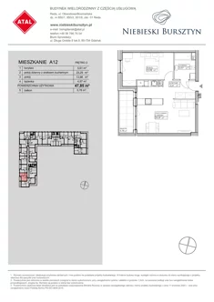 Mieszkanie, 47,58 m², 2 pokoje, piętro 3, oferta nr A12