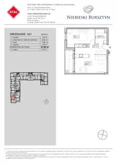 Mieszkanie, 47,58 m², 2 pokoje, piętro 4, oferta nr A21