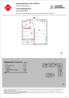 Mieszkanie, 44,85 m², 2 pokoje, piętro 4, oferta nr P10.02.4.43