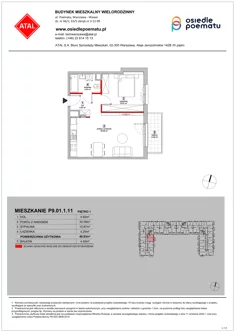 Mieszkanie, 46,83 m², 2 pokoje, piętro 1, oferta nr P9.01.1.11