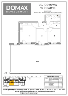 Mieszkanie, 46,54 m², 3 pokoje, piętro 1, oferta nr D1/P1/6