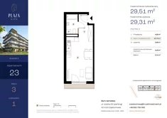 Mieszkanie, 29,51 m², 1 pokój, piętro 3, oferta nr B4M23
