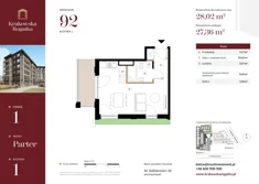 Mieszkanie, 28,02 m², 1 pokój, parter, oferta nr Budynek 1 Mieszkanie 92