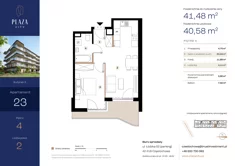 Mieszkanie, 41,48 m², 2 pokoje, piętro 4, oferta nr B5M23