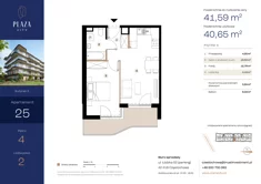 Mieszkanie, 41,59 m², 2 pokoje, piętro 4, oferta nr B5M25