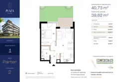 Mieszkanie, 40,73 m², 2 pokoje, parter, oferta nr B6M1