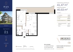 Mieszkanie, 41,47 m², 2 pokoje, piętro 1, oferta nr B6M21