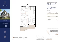 Mieszkanie, 35,21 m², 2 pokoje, piętro 2, oferta nr B6M28