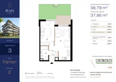 Mieszkanie, 38,79 m², 2 pokoje, parter, oferta nr B6M3